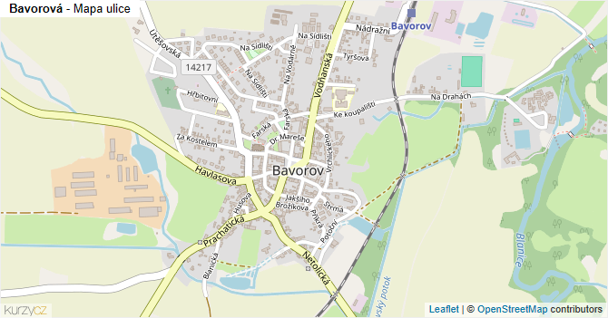 Bavorová - mapa ulice