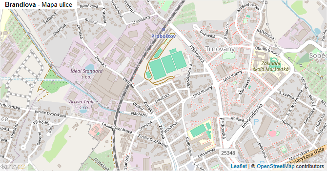 Brandlova - mapa ulice
