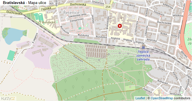 Bratislavská - mapa ulice