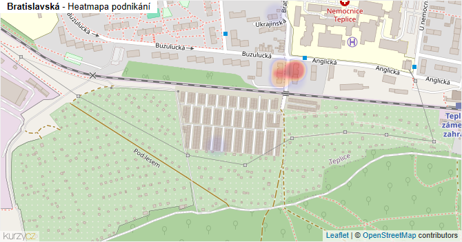 Bratislavská - mapa podnikání
