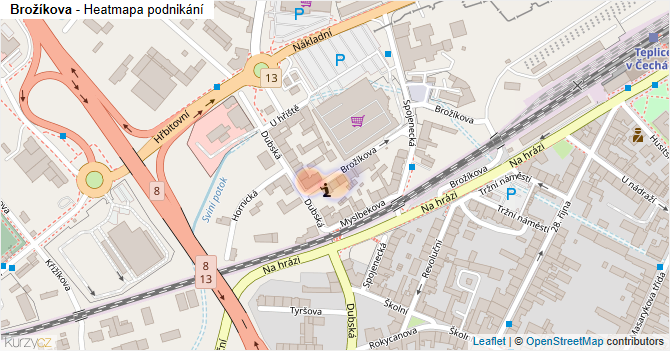 Brožíkova - mapa podnikání