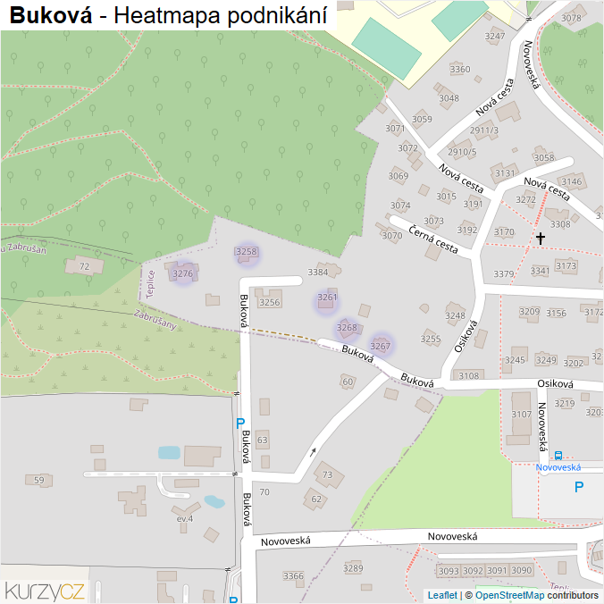 Mapa Buková - Firmy v ulici.