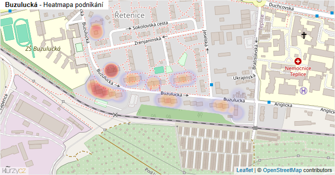 Buzulucká - mapa podnikání