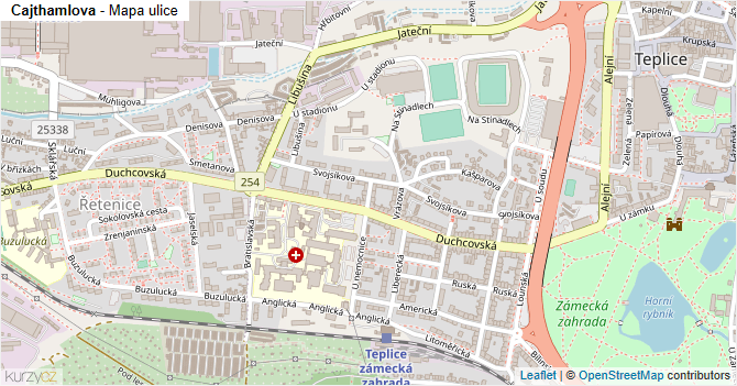 Cajthamlova - mapa ulice