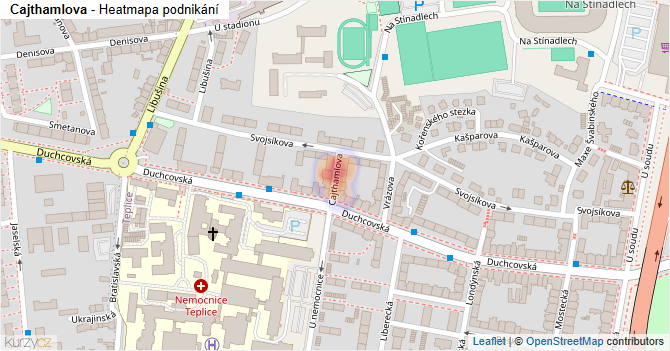 Cajthamlova - mapa podnikání