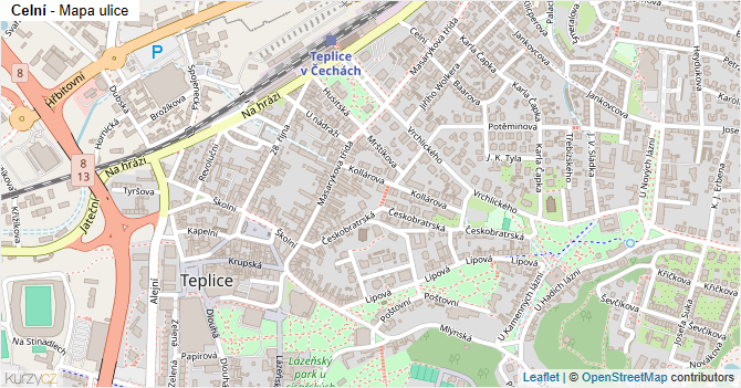 Celní - mapa ulice