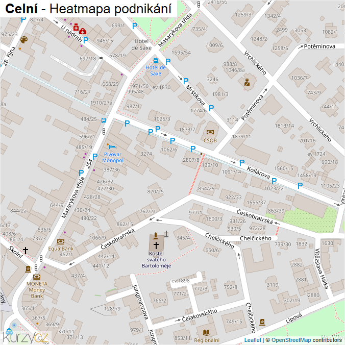 Mapa Celní - Firmy v ulici.