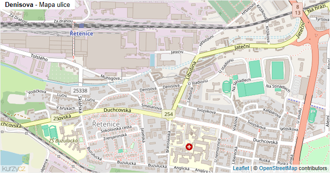 Denisova - mapa ulice