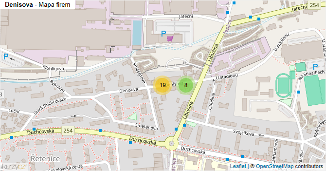 Denisova - mapa firem
