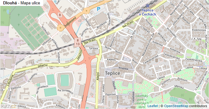 Dlouhá - mapa ulice