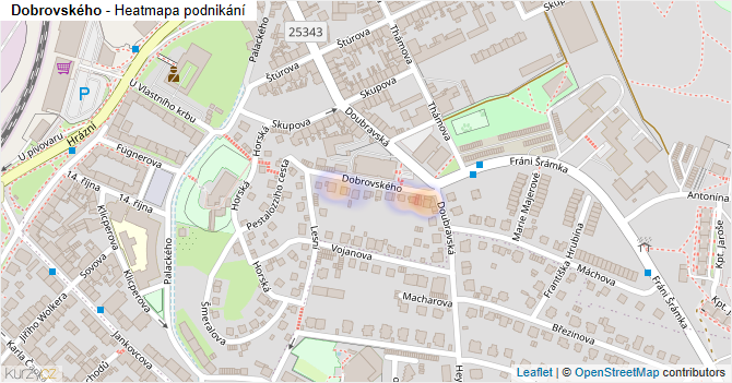 Dobrovského - mapa podnikání