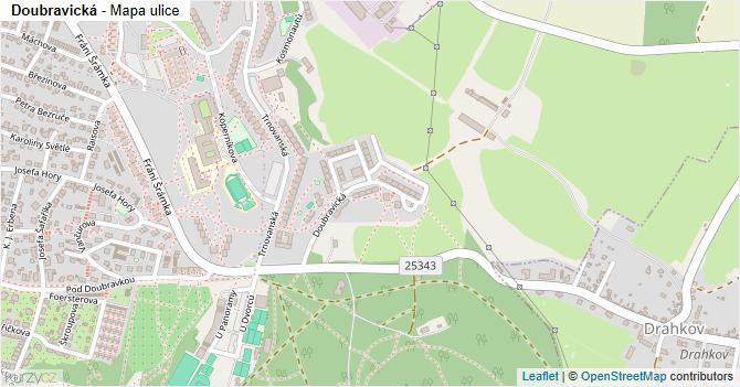 Doubravická - mapa ulice