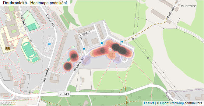 Doubravická - mapa podnikání