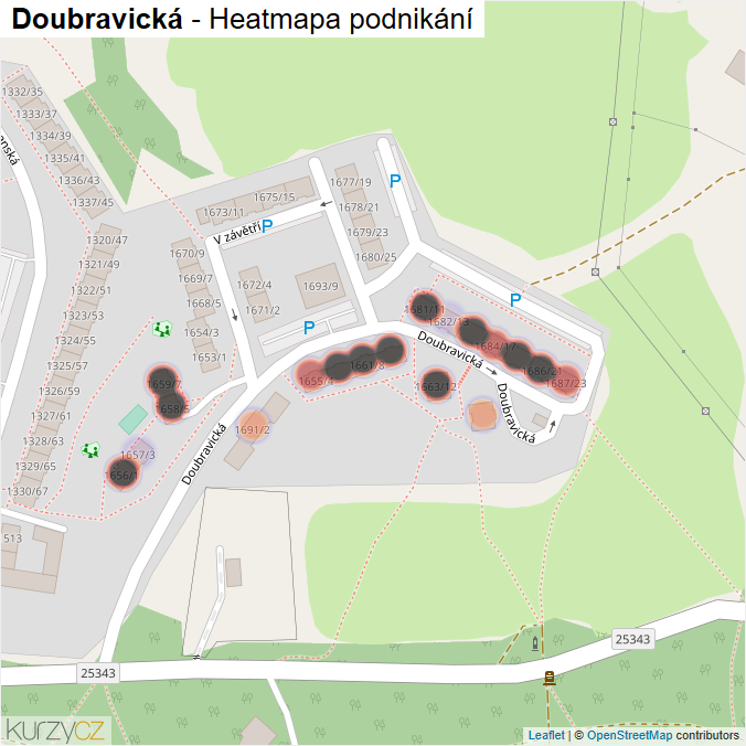 Mapa Doubravická - Firmy v ulici.
