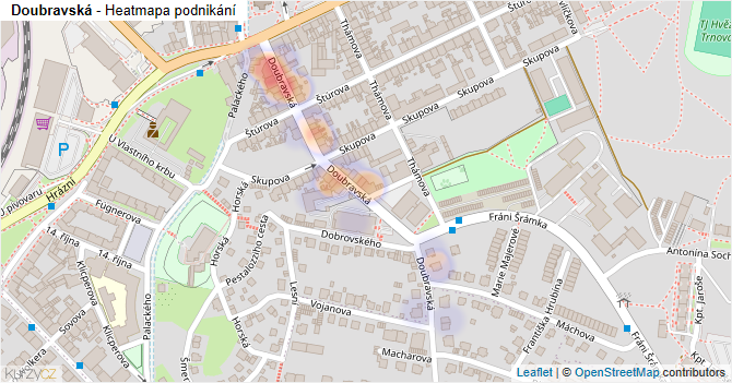 Doubravská - mapa podnikání