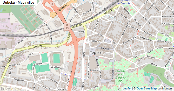 Dubská - mapa ulice