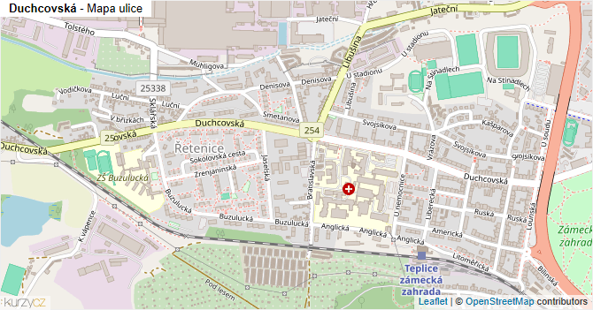 Duchcovská - mapa ulice