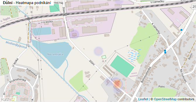 Důlní - mapa podnikání