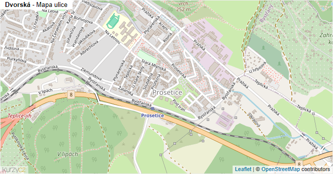 Dvorská - mapa ulice