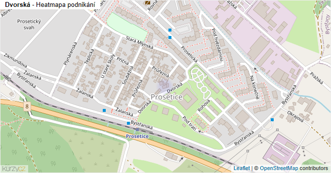 Dvorská - mapa podnikání