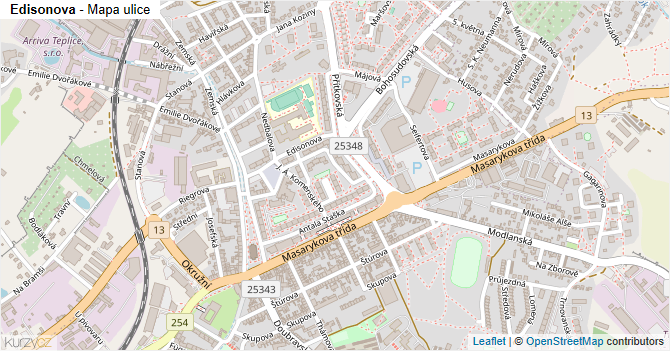 Edisonova - mapa ulice