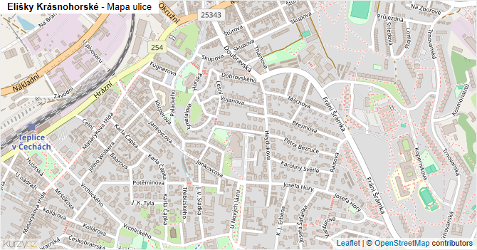 Elišky Krásnohorské - mapa ulice