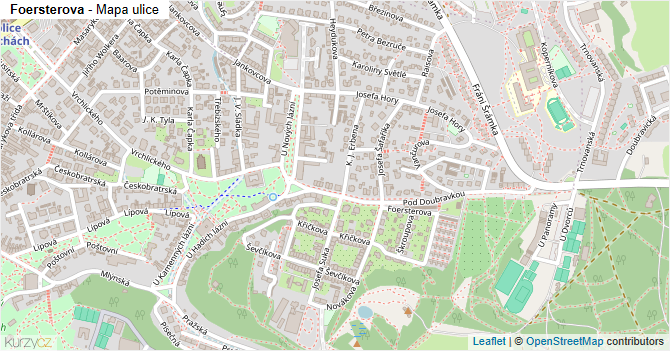 Foersterova - mapa ulice