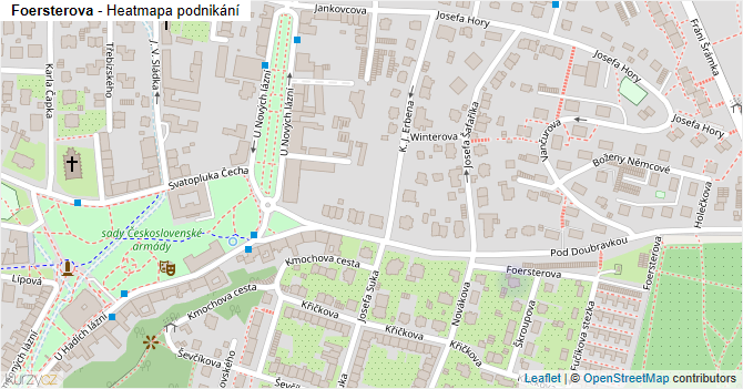Foersterova - mapa podnikání