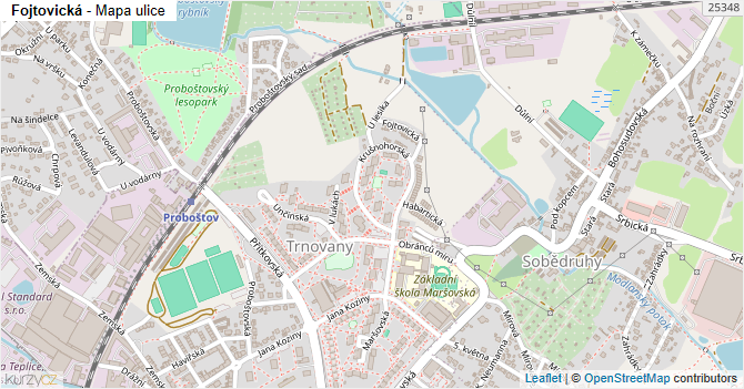 Fojtovická - mapa ulice