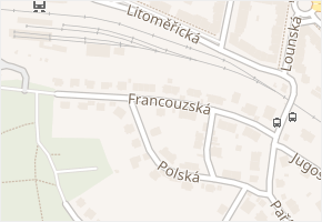 Francouzská v obci Teplice - mapa ulice