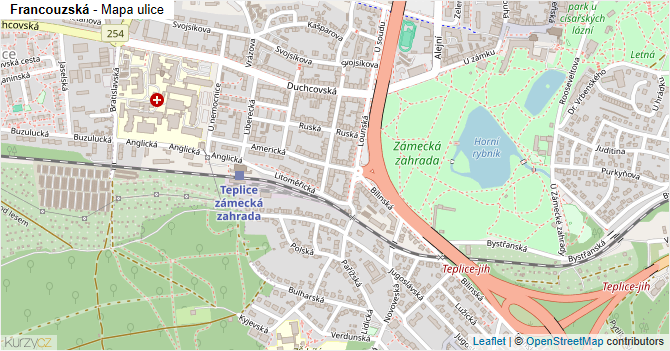 Francouzská - mapa ulice