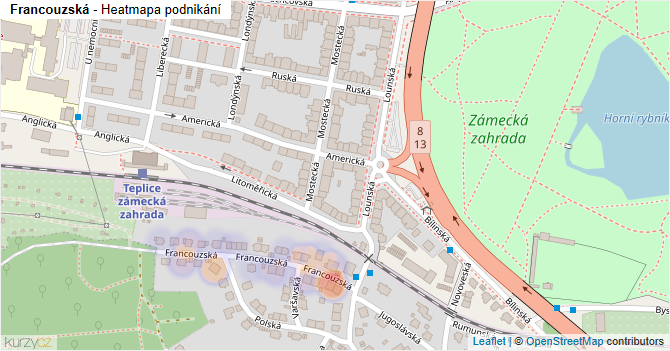 Francouzská - mapa podnikání