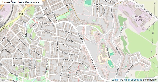 Fráni Šrámka - mapa ulice