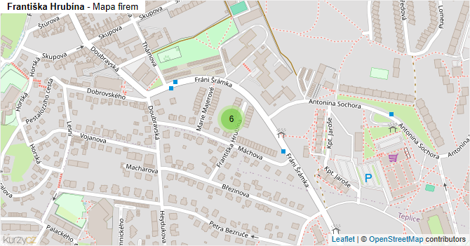 Františka Hrubína - mapa firem