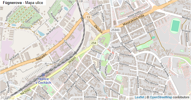 Fügnerova - mapa ulice