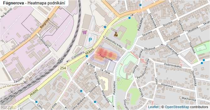 Fügnerova - mapa podnikání