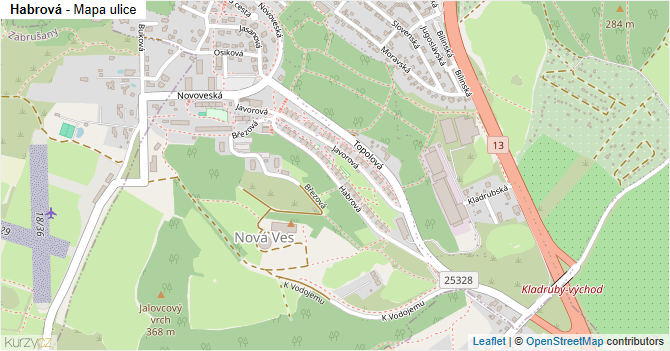 Habrová - mapa ulice