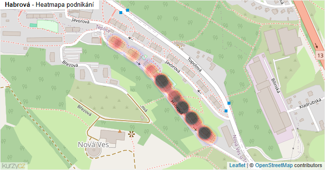 Habrová - mapa podnikání