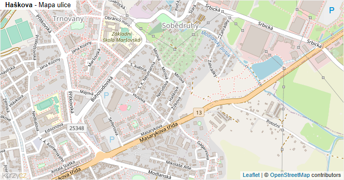 Haškova - mapa ulice