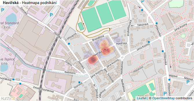 Havířská - mapa podnikání