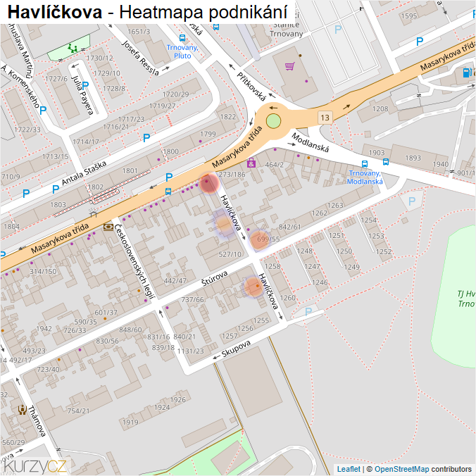 Mapa Havlíčkova - Firmy v ulici.