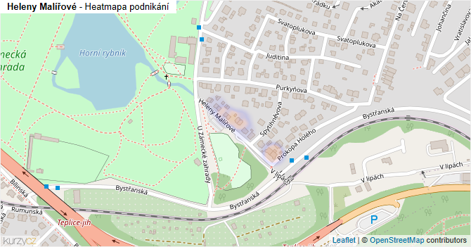 Heleny Malířové - mapa podnikání