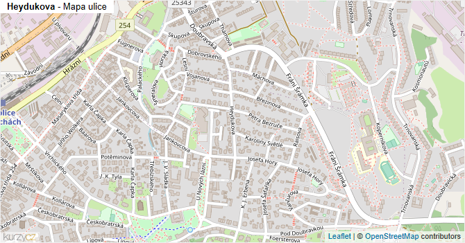 Heydukova - mapa ulice