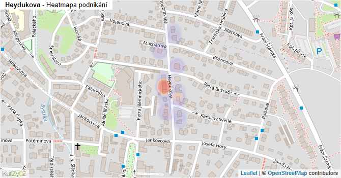 Heydukova - mapa podnikání