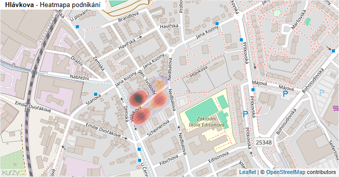 Hlávkova - mapa podnikání
