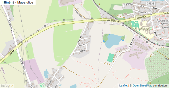 Hliněná - mapa ulice