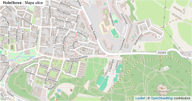 Holečkova - mapa ulice