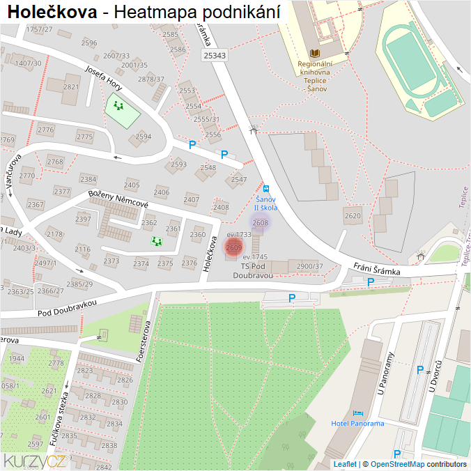 Mapa Holečkova - Firmy v ulici.