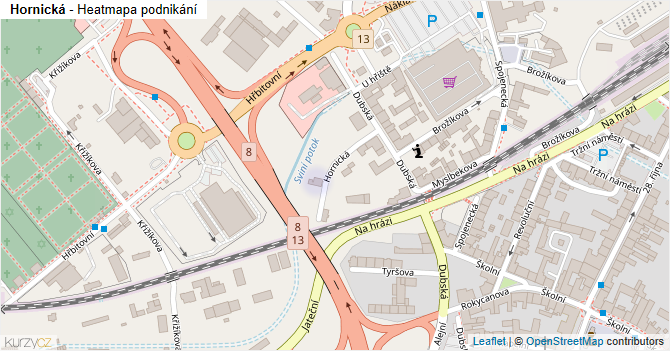 Hornická - mapa podnikání