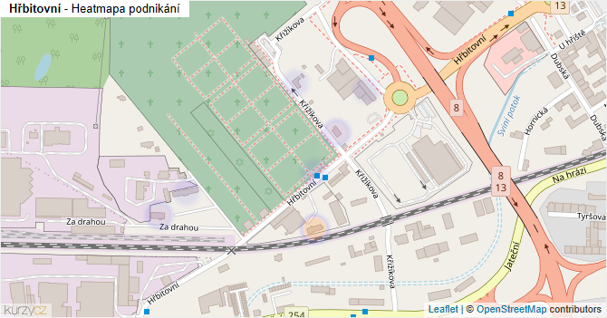 Hřbitovní - mapa podnikání